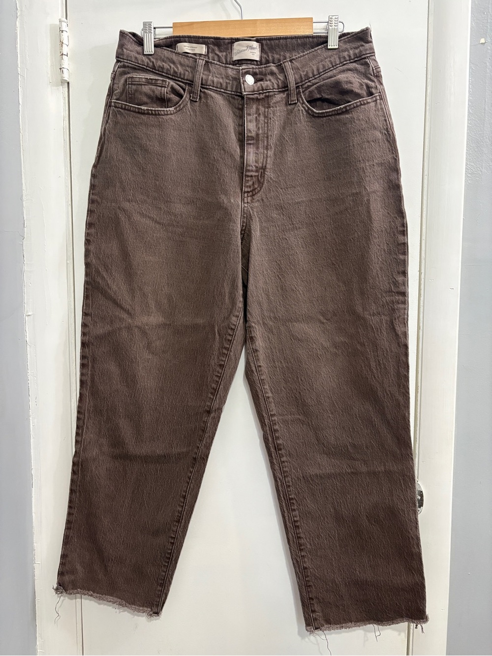 Brown Straight-Leg Jeans